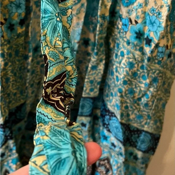 Sample Spell and the Gypsy Aloha Fox Kimono Turquoise OS - Picture 7 of 10